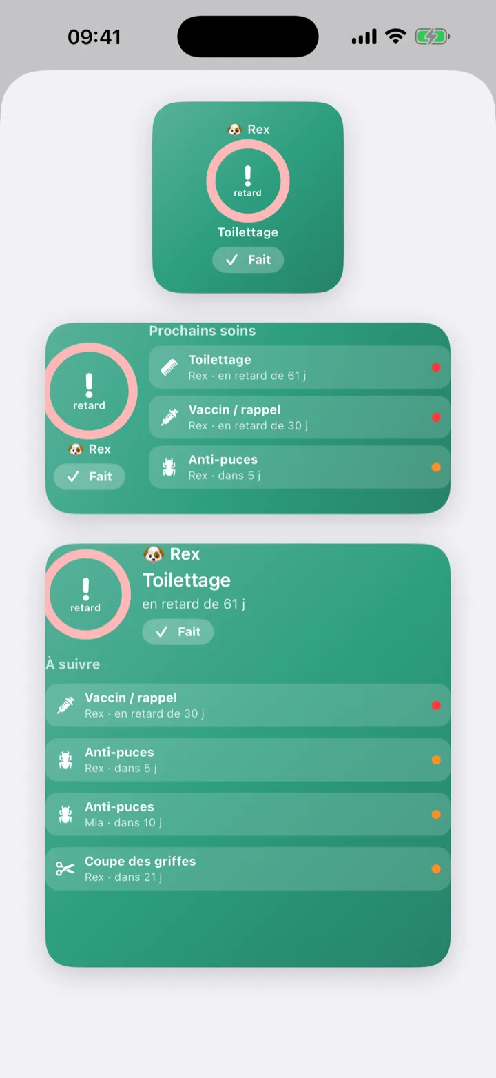 Widget par animal